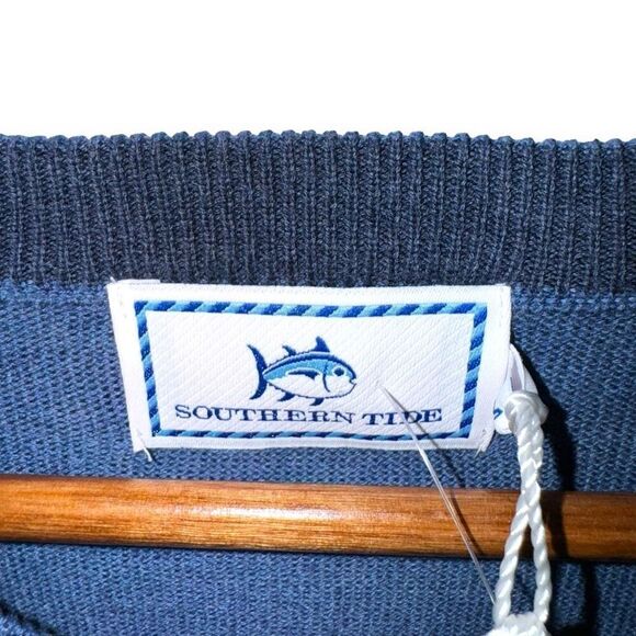 NWT Yacht Blue Southern Tide Pima Cotton V Neck Skipjack Sweater Size M - Picture 4 of 6